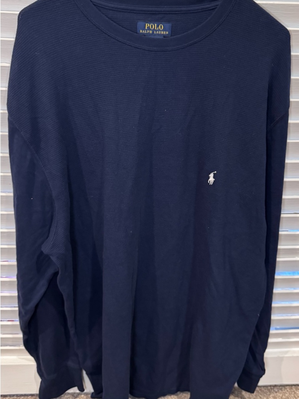 Polo Ralph Lauren Thermal Waffle Knit Long Sleeve Shirt 3X Navy Big Tall